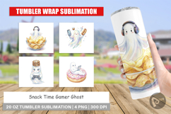 Snack Time Gamer Ghost Tumbler Product Image 1