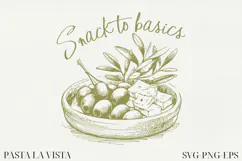 Italian Line Art Clipart | SVG & PNG |Mediterranean vibes Product Image 1