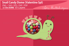 Cute Snail Valentines candy dome Product Image 2