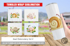 Tumbler Snail Embroidery Product Image 1