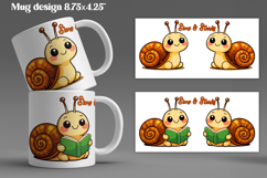 Cozy snail mug wrap design | Funny animal mug sublimation Product Image 1