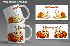 Cozy snail mug wrap design | Funny animal mug sublimation Product Image 1