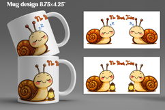 Cozy snail mug wrap design | Funny animal mug sublimation Product Image 1