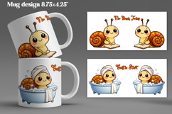 Cozy snail mug wrap design | Funny animal mug sublimation Product Image 1