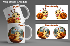 Cozy snail mug wrap design | Funny animal mug sublimation Product Image 1