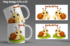 Cozy snail mug wrap design | Funny animal mug sublimation Product Image 1