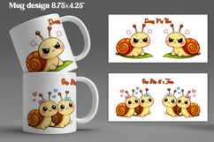 Cozy snail mug wrap design | Funny animal mug sublimation Product Image 1