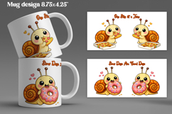 Cozy snail mug wrap design | Funny animal mug sublimation Product Image 1