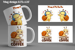 Cozy snail mug wrap design | Funny animal mug sublimation Product Image 1
