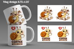 Cozy snail mug wrap design | Funny animal mug sublimation Product Image 1