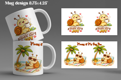 Cozy snail mug wrap design | Funny animal mug sublimation Product Image 1