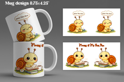 Cozy snail mug wrap design | Funny animal mug sublimation Product Image 1