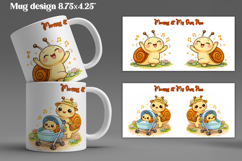Cozy snail mug wrap design | Funny animal mug sublimation Product Image 1