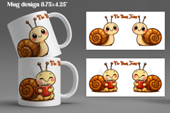 Cozy snail mug wrap design | Funny animal mug sublimation Product Image 1