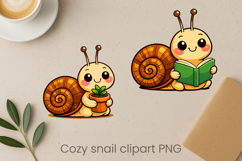 Cozy snail sublimation | Cute funny snail clipart PNG Product Image 1
