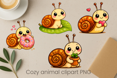 Cozy snail sublimation | Cute funny snail clipart PNG Product Image 1