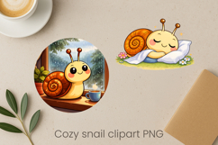Cozy snail sublimation | Cute funny snail clipart PNG Product Image 1
