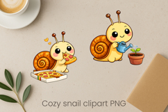 Cozy snail sublimation | Cute funny snail clipart PNG Product Image 1