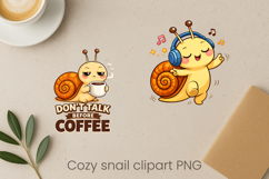 Cozy snail sublimation | Cute funny snail clipart PNG Product Image 1