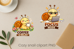 Cozy snail sublimation | Cute funny snail clipart PNG Product Image 6