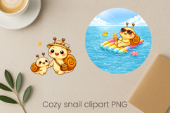 Cozy snail sublimation | Cute funny snail clipart PNG Product Image 1