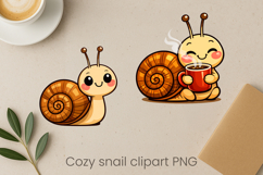 Cozy snail sublimation | Cute funny snail clipart PNG Product Image 1