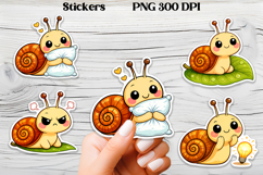 Cozy snail stickers printable | Funny animal stickers PNG Product Image 1
