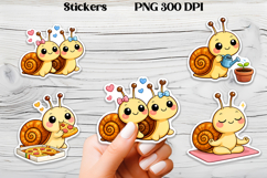 Cozy snail stickers printable | Funny animal stickers PNG Product Image 1