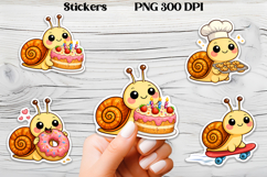 Cozy snail stickers printable | Funny animal stickers PNG Product Image 1