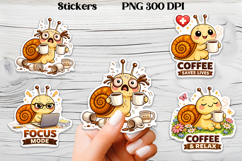 Cozy snail stickers printable | Funny animal stickers PNG Product Image 1