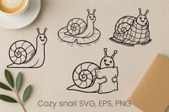 Cozy funny snail SVG design | Funny animal character SVG Product Image 1