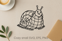 Cozy funny snail SVG design | Funny animal character SVG Product Image 1