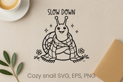 Cozy funny snail SVG design | Funny animal character SVG Product Image 1