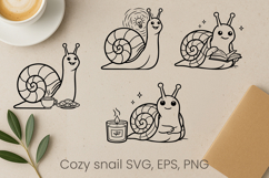 Cozy funny snail SVG design | Funny animal character SVG Product Image 1