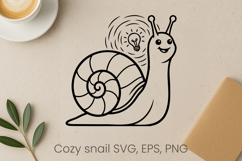 Cozy funny snail SVG design | Funny animal character SVG Product Image 1
