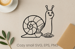 Cozy funny snail SVG design | Funny animal character SVG Product Image 1
