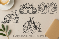 Cozy funny snail SVG design | Funny animal character SVG Product Image 1