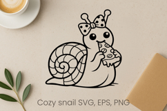 Cozy funny snail SVG design | Funny animal character SVG Product Image 1