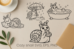 Cozy funny snail SVG design | Funny animal character SVG Product Image 1