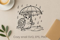 Cozy funny snail SVG design | Funny animal character SVG Product Image 1