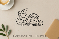 Cozy funny snail SVG design | Funny animal character SVG Product Image 1