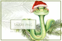 Snake Christmas illustration | PNG Sublimation design Product Image 1