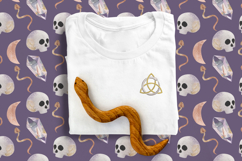 Snake Ouroboros with Triquetra Celtic Knot Embroidery