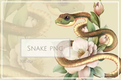 Snake Floral illustration | PNG Sublimation design Product Image 1
