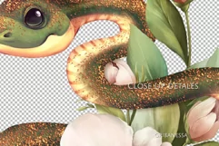 Snake Floral illustration | PNG Sublimation design Product Image 3