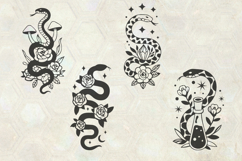 Snakes with Roses SVG Product Image 1