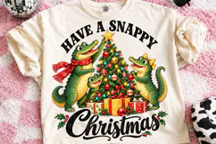 Snappy Alligator Christmas Decorating PNG Product Image 2