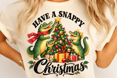 Snappy Alligator Christmas Decorating PNG Product Image 4