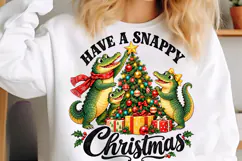 Snappy Alligator Christmas Decorating PNG Product Image 5
