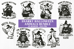 Snarky Halloween SVG Bundle | Funny Witch Animal PNG SVG Art Product Image 1